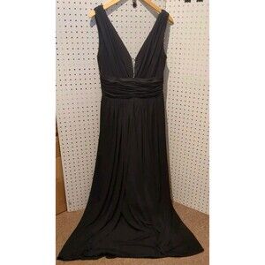 Niki Levas Evening Gown Dress Sleeveless Black Long Size 12W Party Wedding Prom